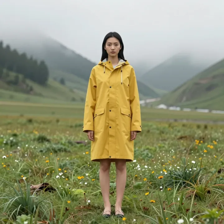 Portrait transformed into a meadow with image-to-image AI